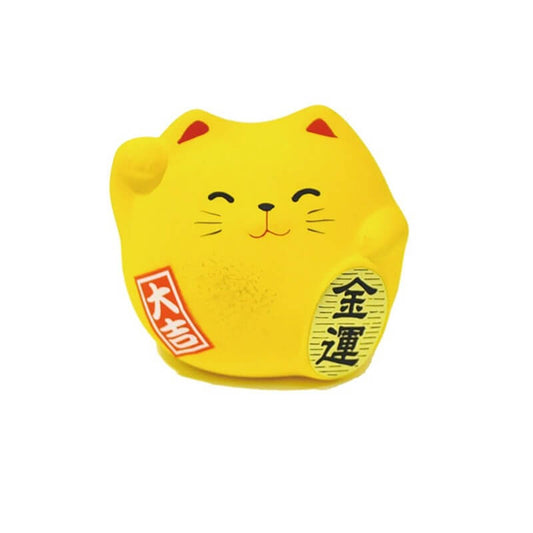 Maneki Neko jaune (chat bonheur argent) 5,5cm