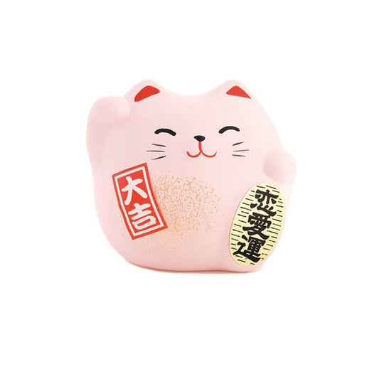 Maneki Neko love (chat rose bonheur) 5,5 cm