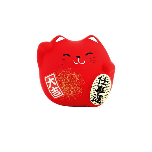 Maneki Neko rouge (Chat bonheur courage) 5,5 cm